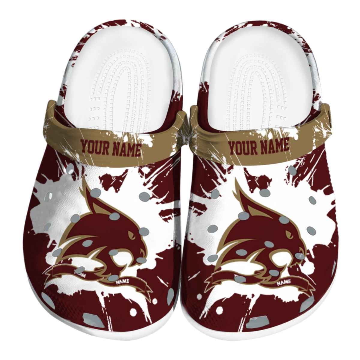 Texas State Bobcats NCAA Sport Crocs Crocband Clogs Shoes Comfortable For Men Women and Kids