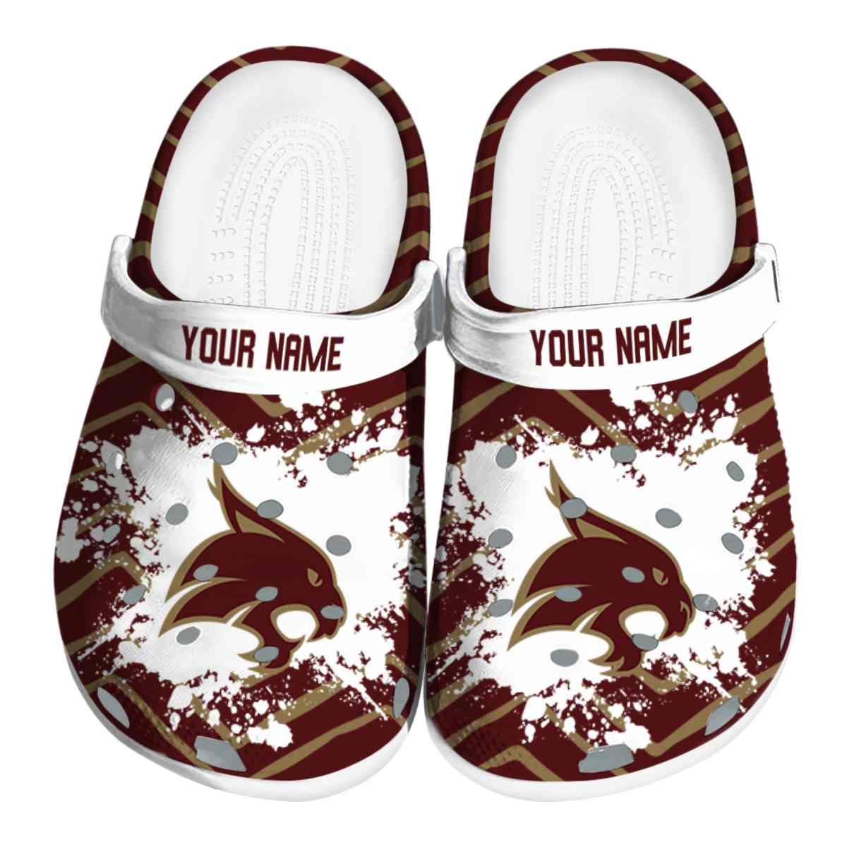 Texas State Bobcats NCAA Sport Crocs Crocband Clogs Shoes Comfortable For Men Women and Kids