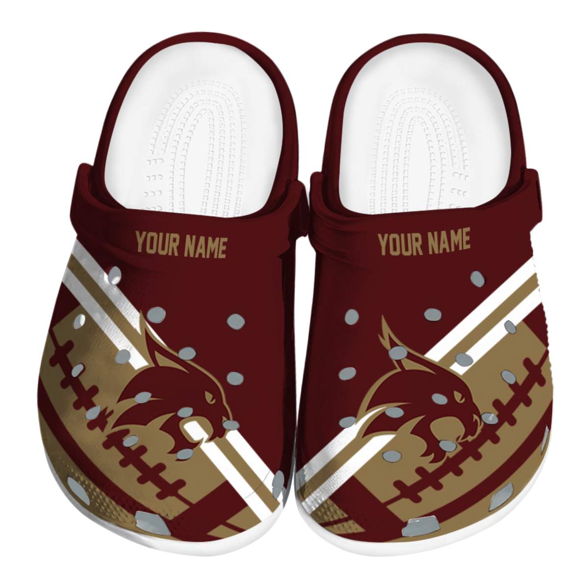 Texas State Bobcats NCAA Sport Crocs Crocband Clogs Shoes Comfortable For Men Women and Kids