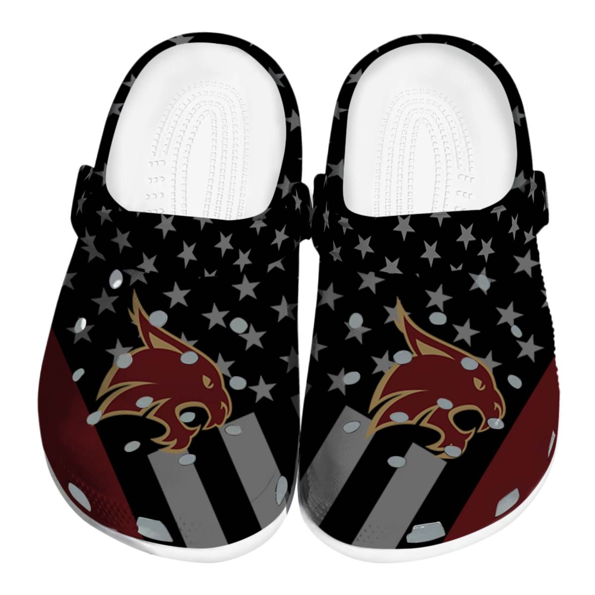 Texas State Bobcats NCAA Sport Crocs Crocband Clogs Shoes Comfortable For Men Women and Kids