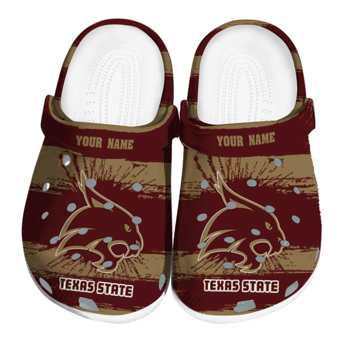 Texas State Bobcats NCAA Sport Crocs Crocband Clogs Shoes Comfortable For Men Women and Kids