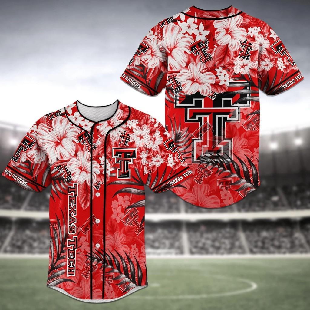 Texas Tech Red Raiders Ncaa Baseball Jersey Shirt Flower