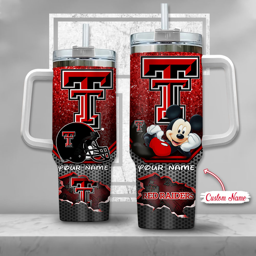 Texas Tech Red Raiders NCAA Mickey Mouse Custom Stanley Cup 40 oz 30 oz Tumbler With HandleTVC230121