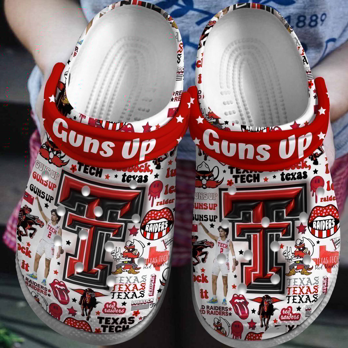 Texas Tech Red Raiders NCAA Sport Crocs Crocband Clogs Shoes Comfortable For Men Women and Kids