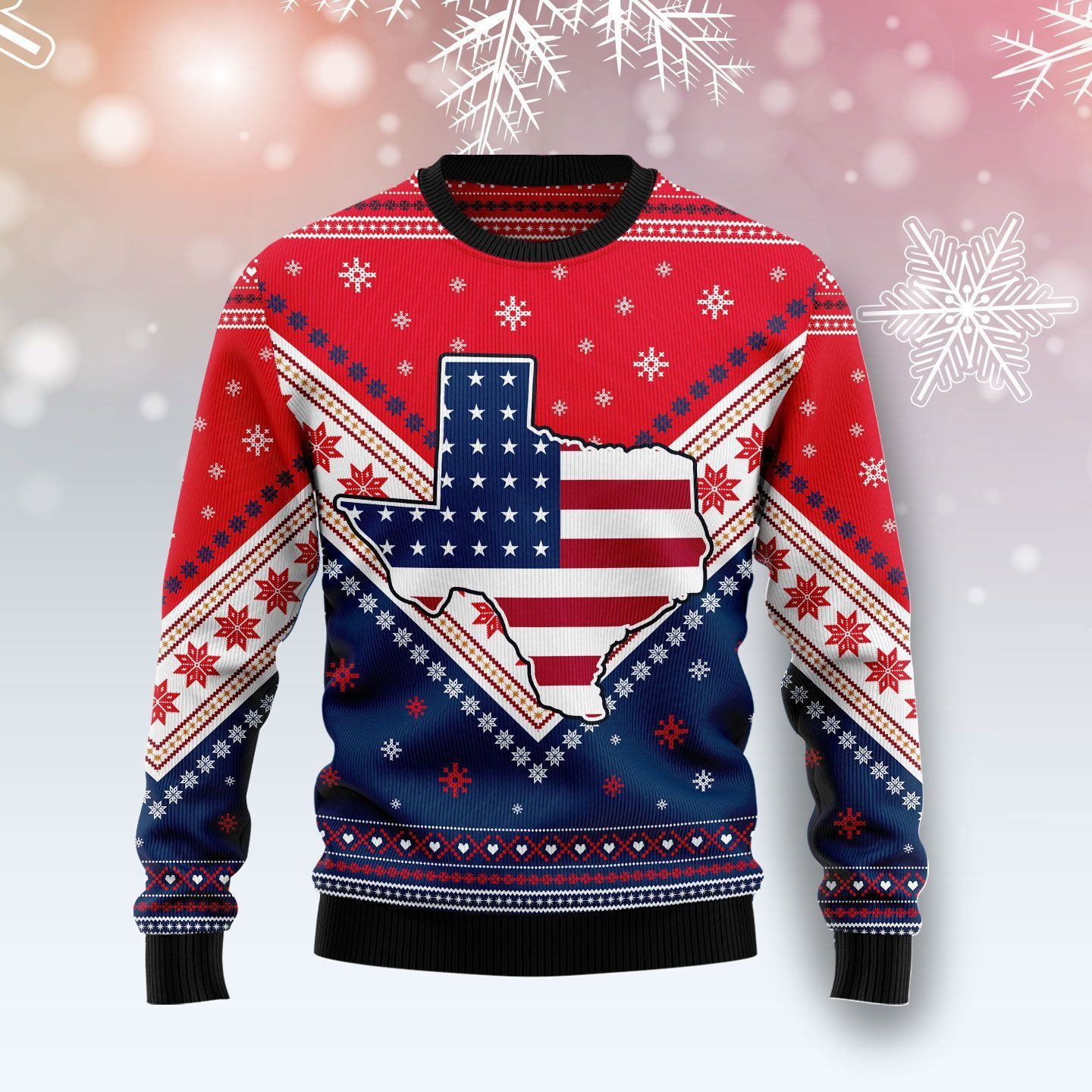 Texas Usa Flag Ugly Christmas Sweater Adult 3D Funny Matching for family