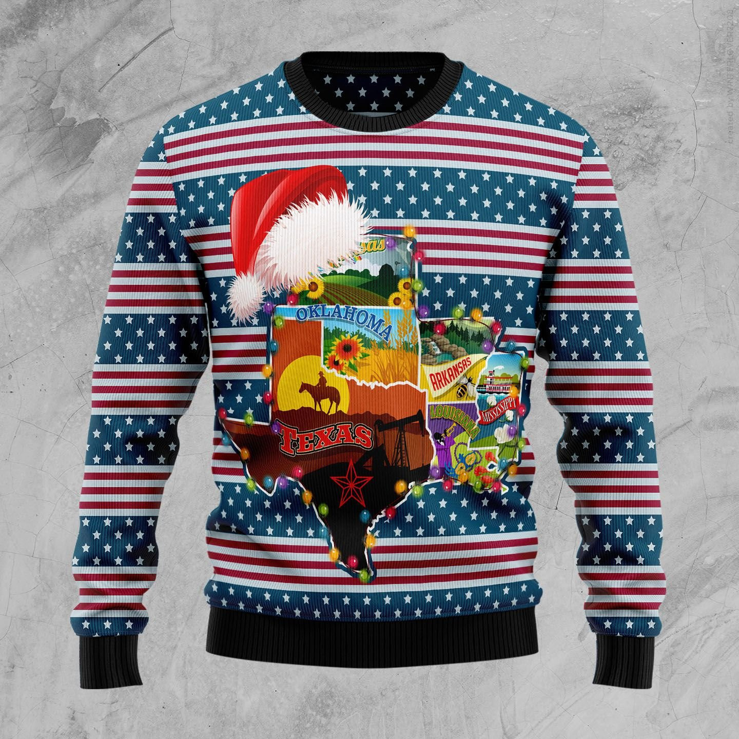 Texas Xmas Ugly Christmas Sweater Adult 3D Funny Matching for family