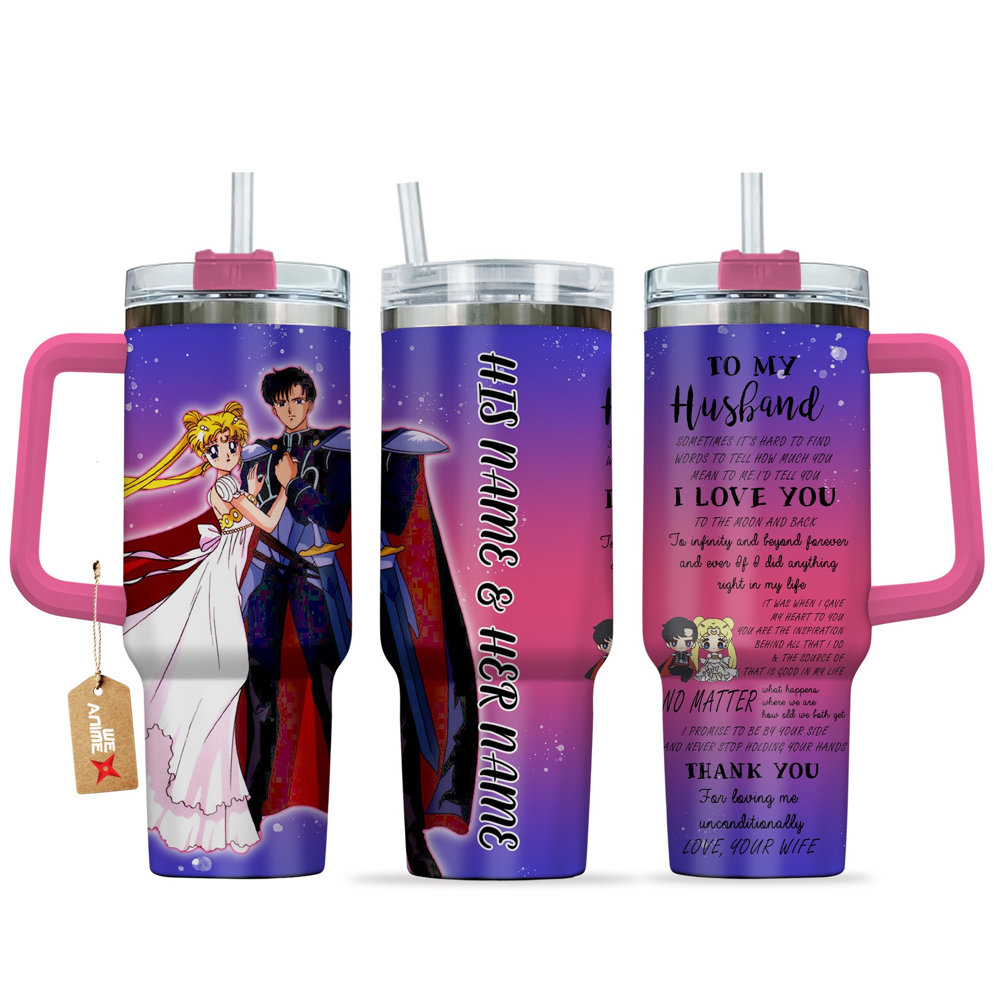 Texudo Mask & Sailor Moon Sailor Moon Anime Valentine Custom Stanley Cup 40 oz 30 oz Tumbler With HandleTVC2301169