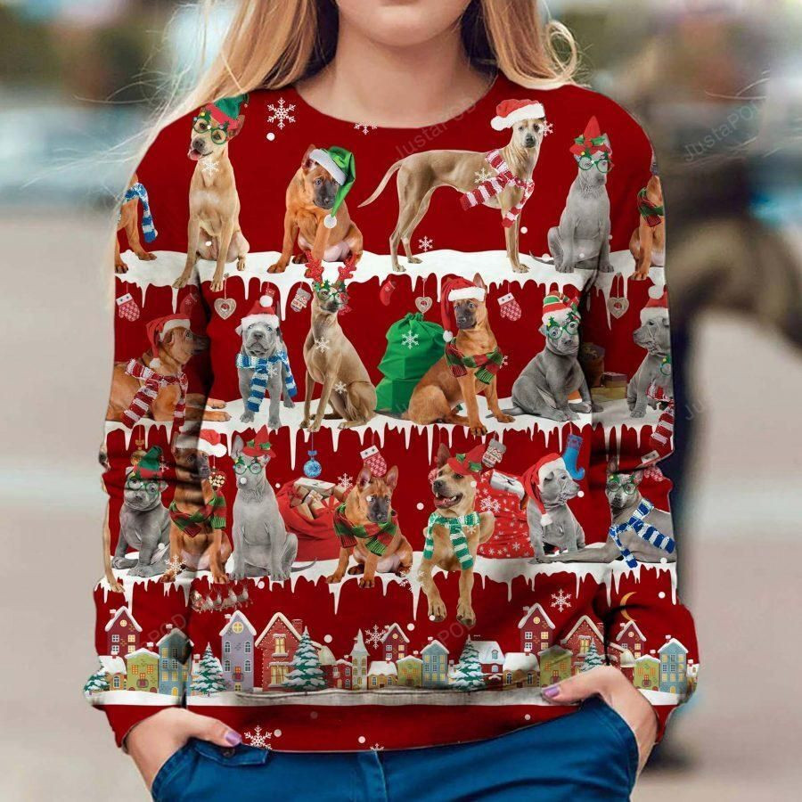 Thai Ridgeback Snow Christmas Ugly Christmas Sweater Adult 3D Funny Matching for family