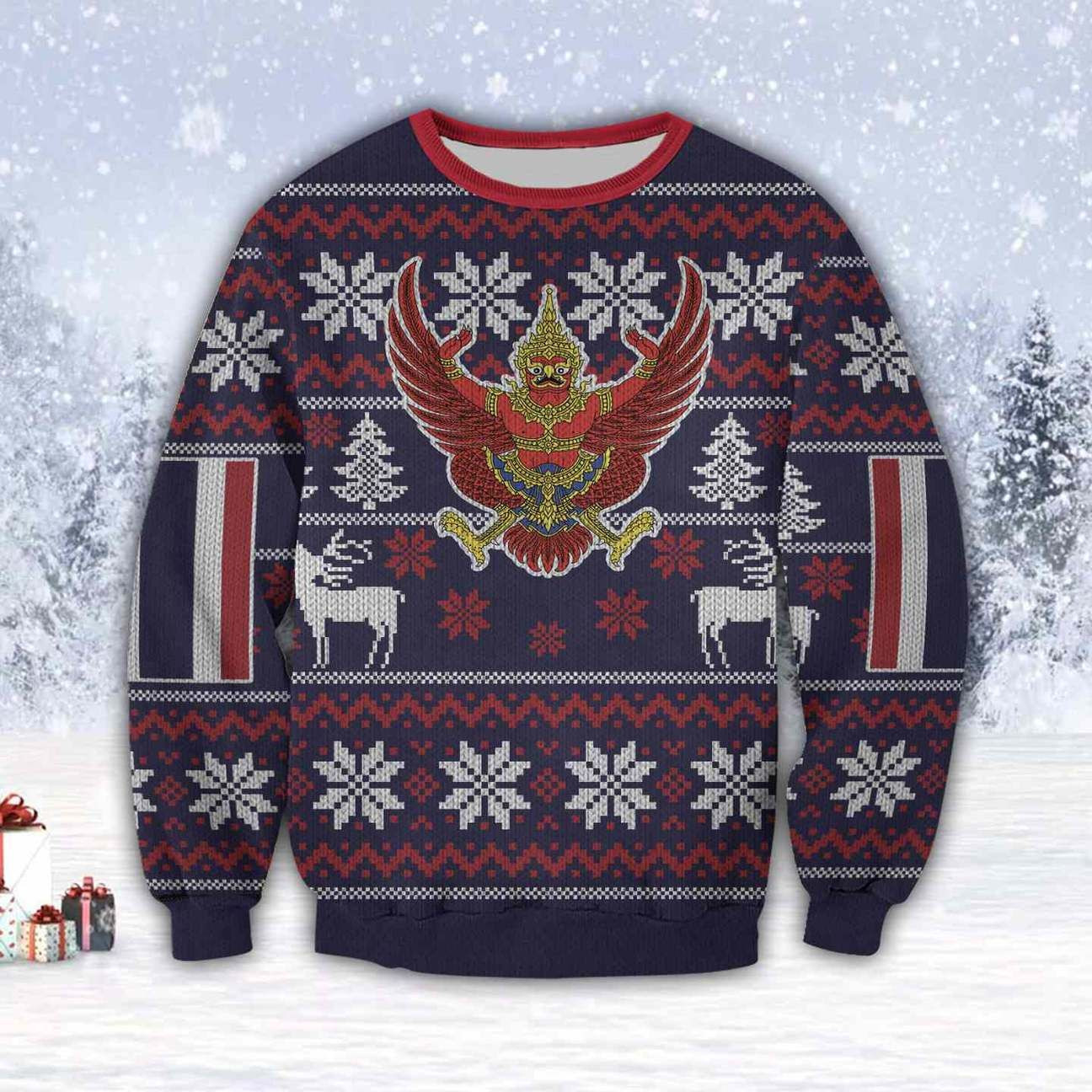 Thailand 3D All Over Print Ugly Christmas Sweater Adult 3D Funny Matching for family