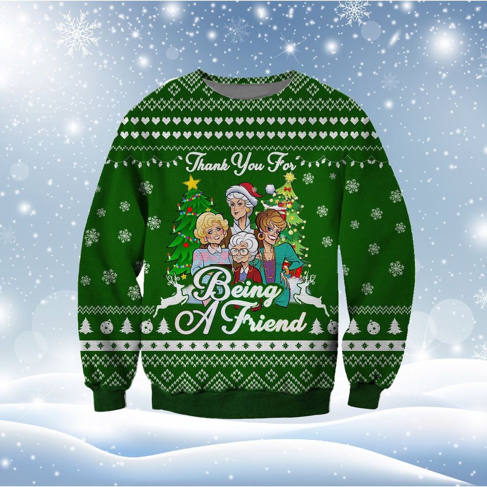 Thank You For Being A Friend Golden Girl Ugly Christmas Sweater