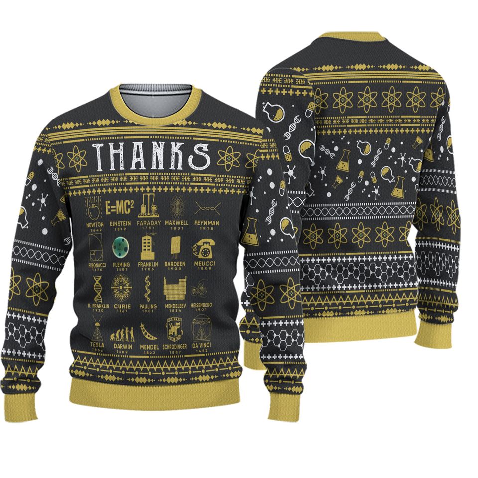 Thanks Science Christmas Ugly Sweater, Science Christmas Ugly Sweater
