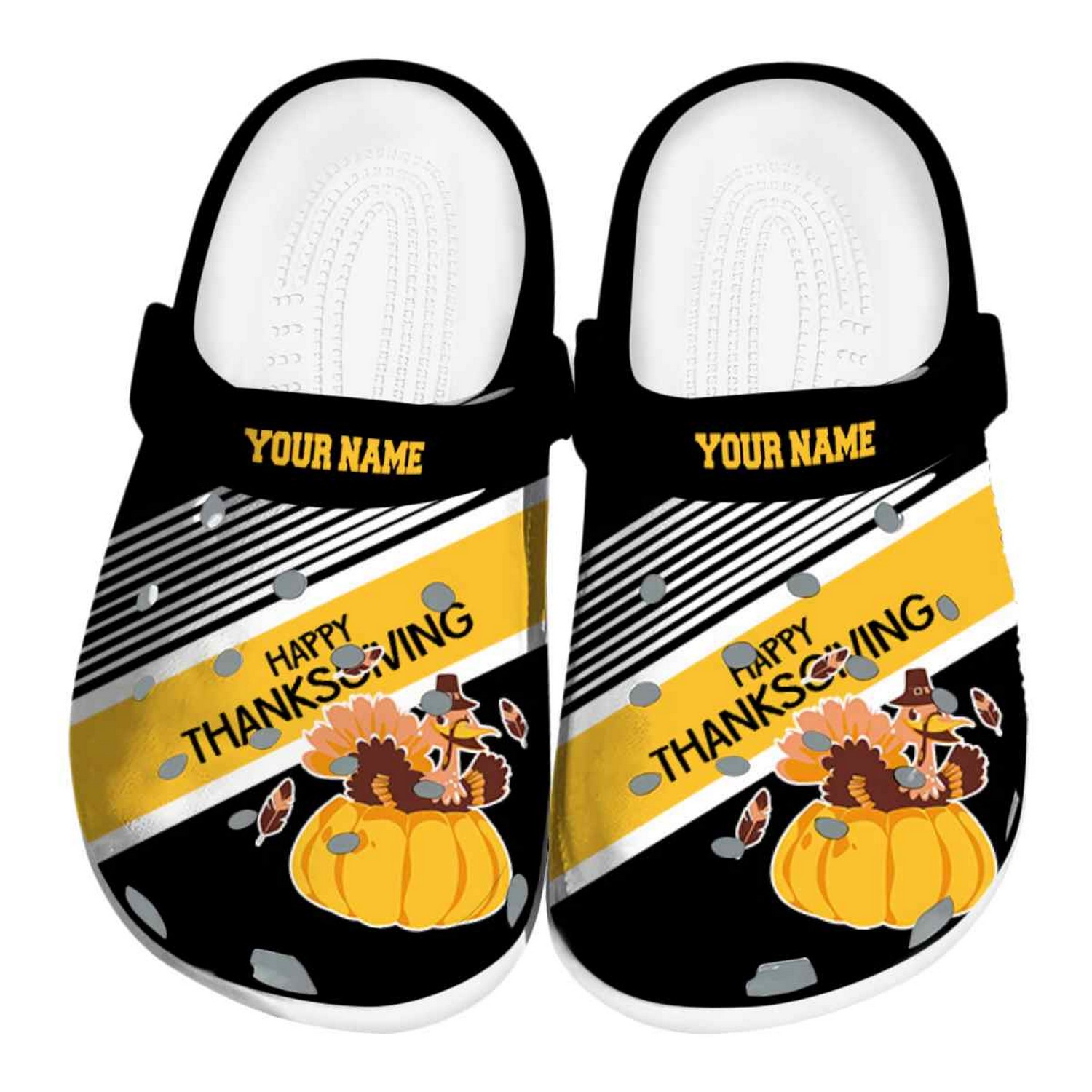 Thanksgiving Day Crocs Crocband Clogs Shoes Comfortable For Men Women and Kids