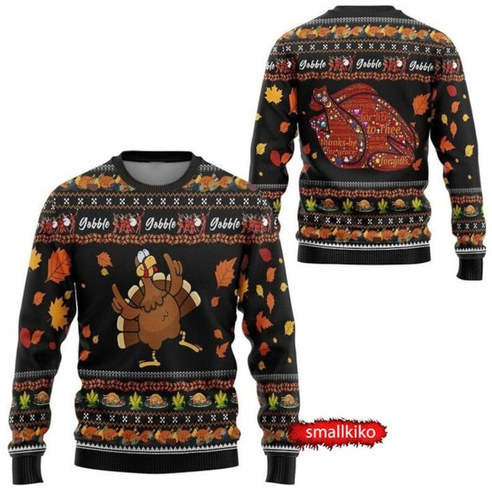 Thanksgiving Turkey Ugly Christmas Sweater, Xmas Sweater