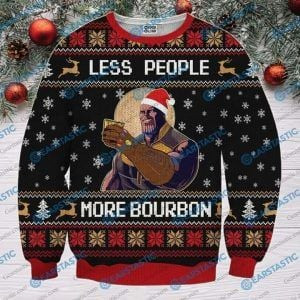 Thanos Less People More Ugly Christmas Sweater Adult 3D Funny Matching for family