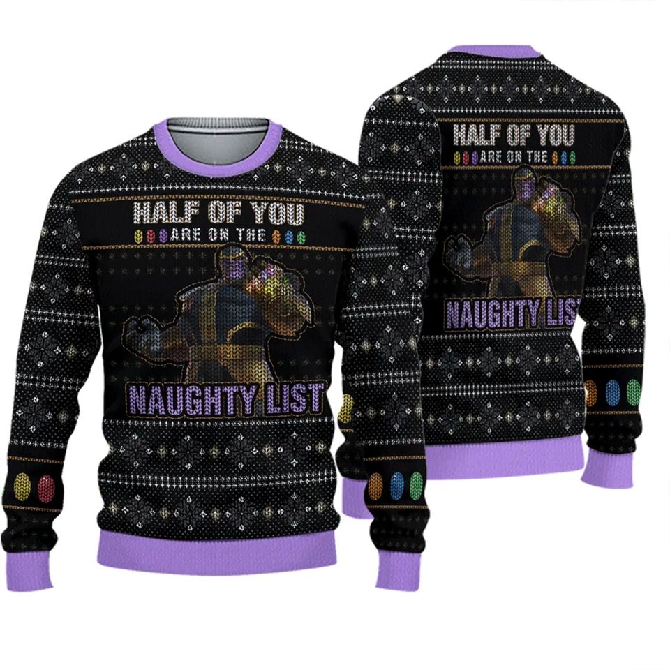Thanos Naughty List Ugly Christmas 3D Sweater