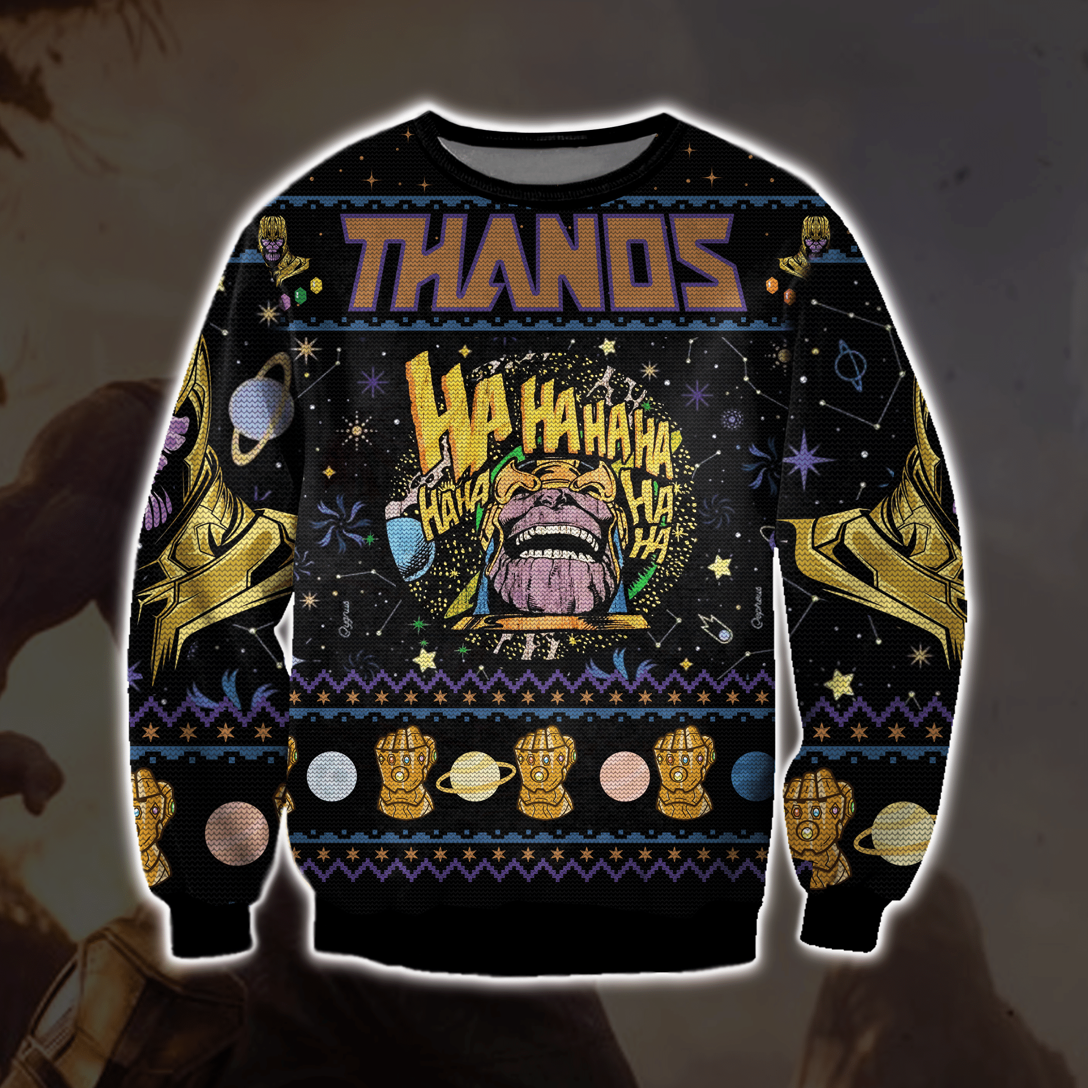 Thanos Ugly Christmas Sweater Adult 3D Funny Matching for family