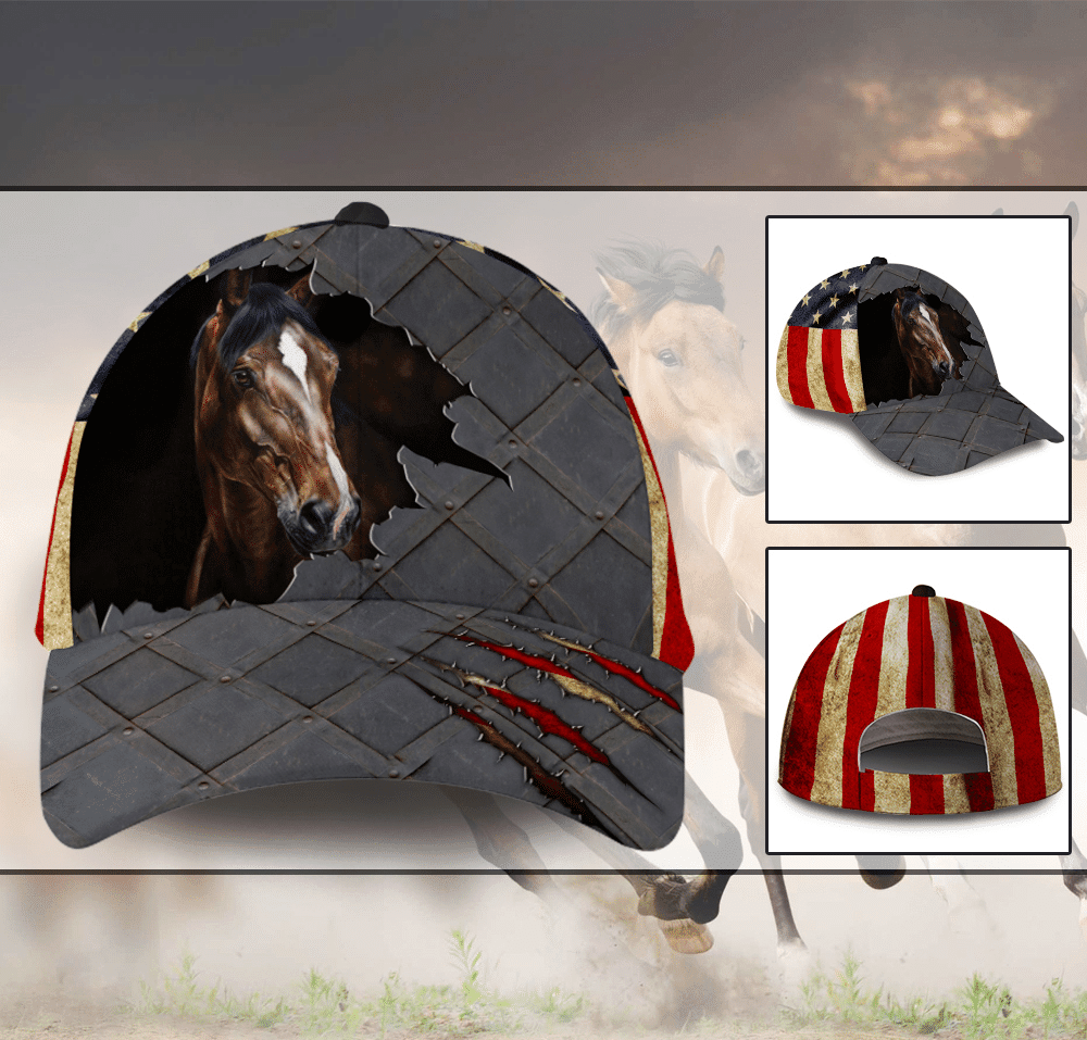 That Horse American Flag Classic Cap Trucker Hats Custom Hats Gifts For Men & Women