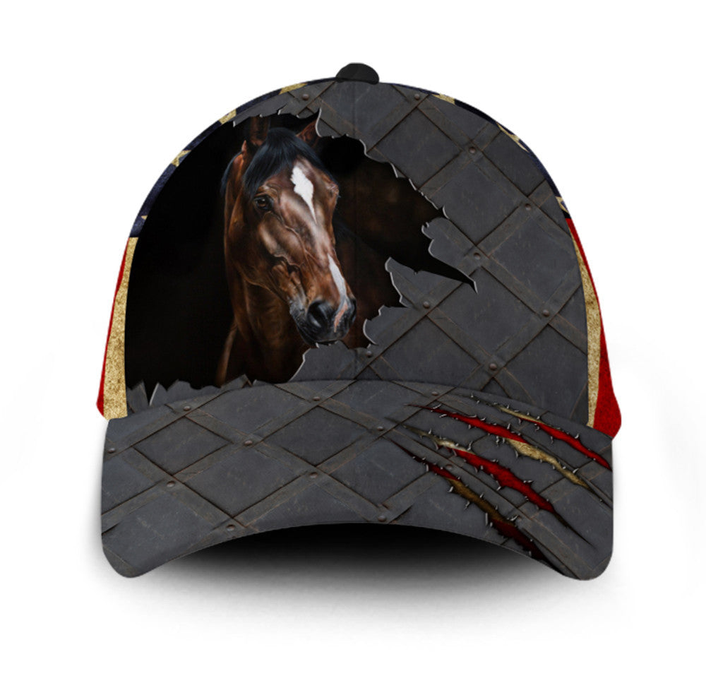 That Horse American Flag Classic Cap Trucker Hats Custom Hats Gifts For Men & Women