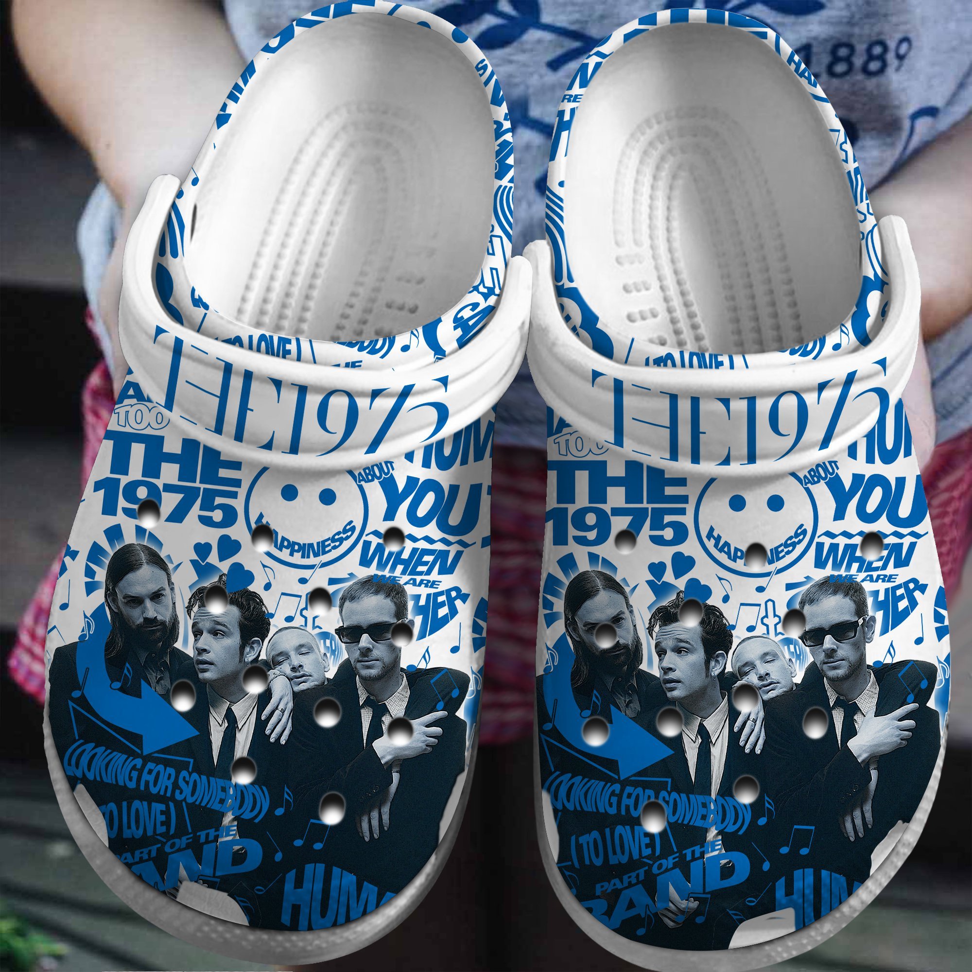 the 1975 Lollapalooza Music Crocs Crocband Clogs Shoes Comfortable For Men Women and Kids