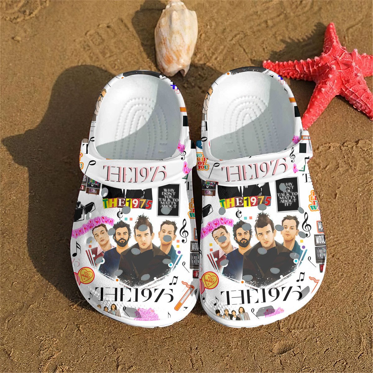 The 1975 Music Crocs Crocband Clogs Shoes Comfortable For Men Women and Kids