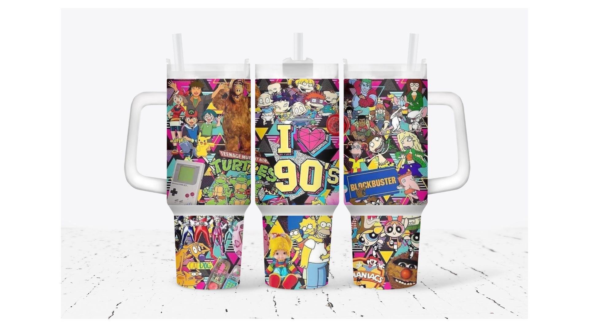The 90s Cartoon Custom Stanley Cup 40 oz 30 oz Tumbler With HandleTVC2301919