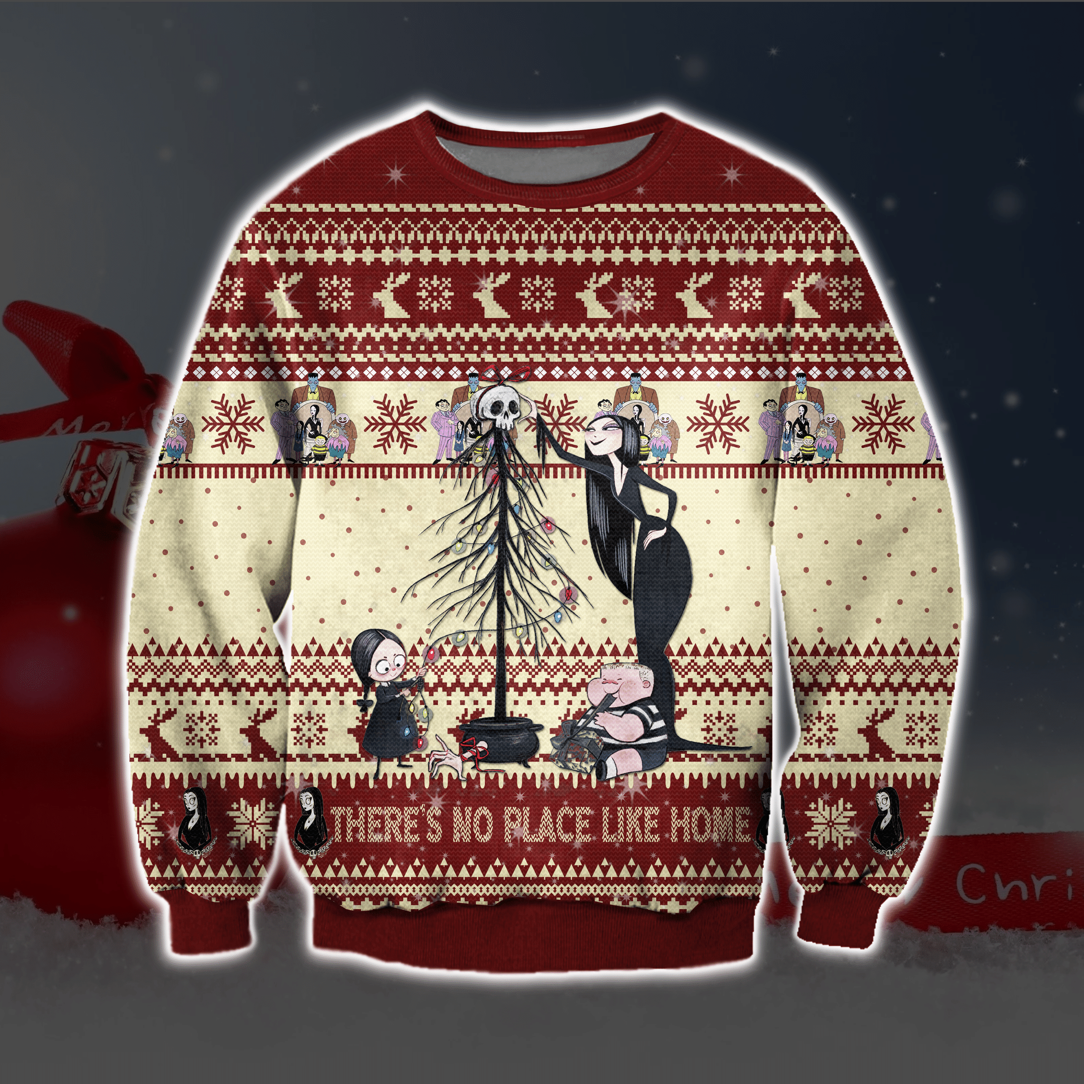 The Addams Family Ugly Christmas Sweater Adult 3D Funny Matching for family