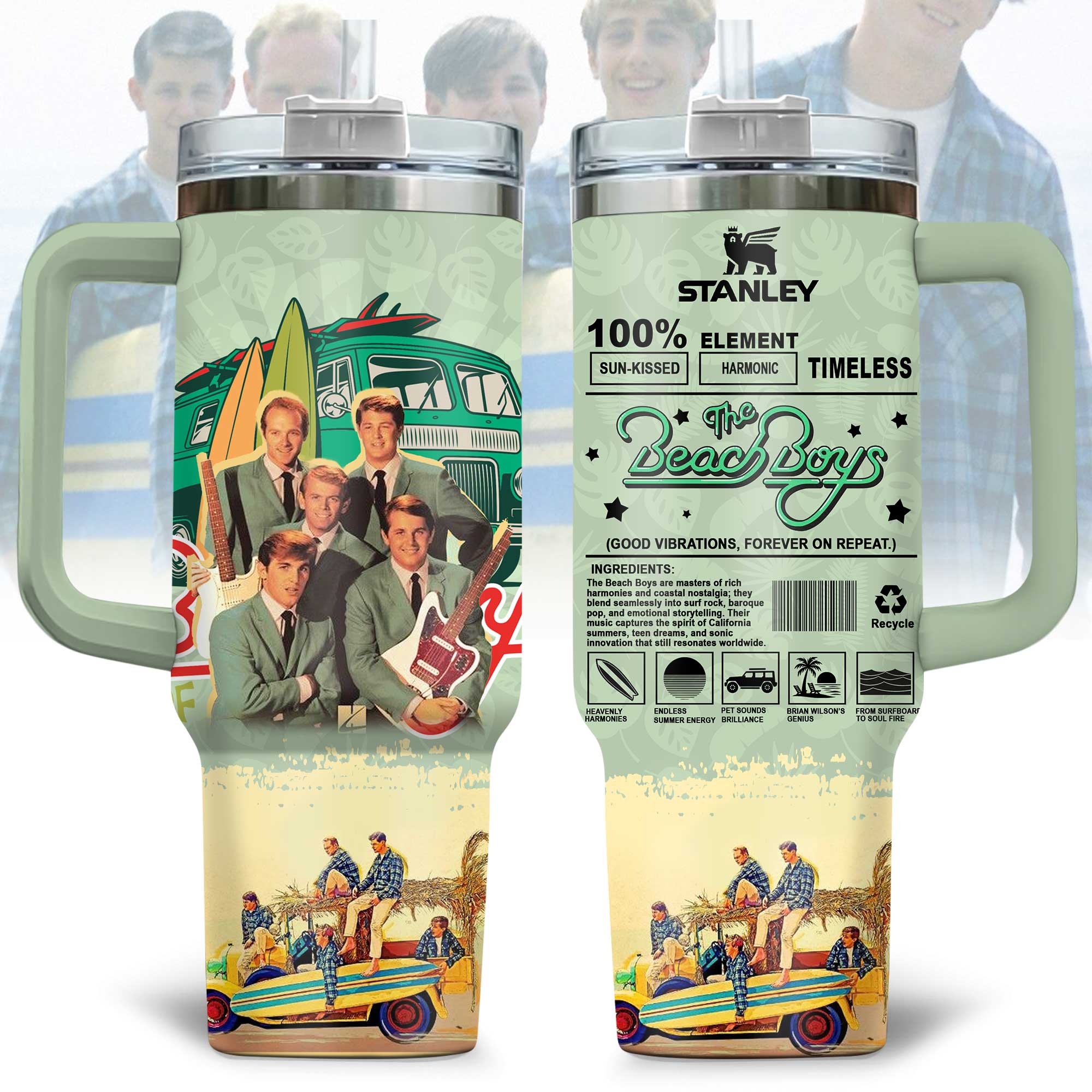 The Beach Boys Music Custom Stanley Cup 40 oz 30 oz Tumbler With HandleTVC2301176