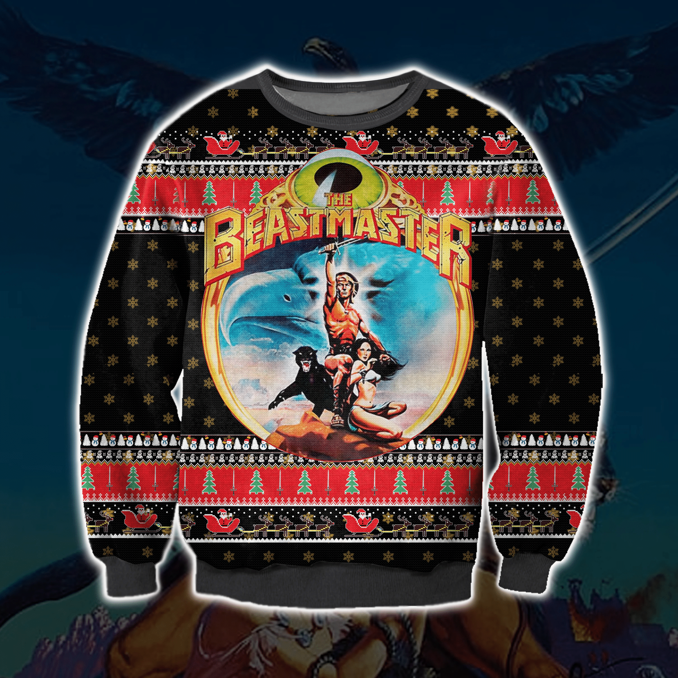 The Beastmaster Ugly Christmas Sweater Adult 3D Funny Matching for family
