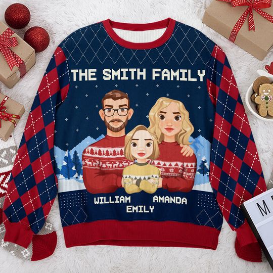 The Best Christmas Gift - Family Personalized Ugly Sweatshirt - Christmas Gift For Family Members - Image 4