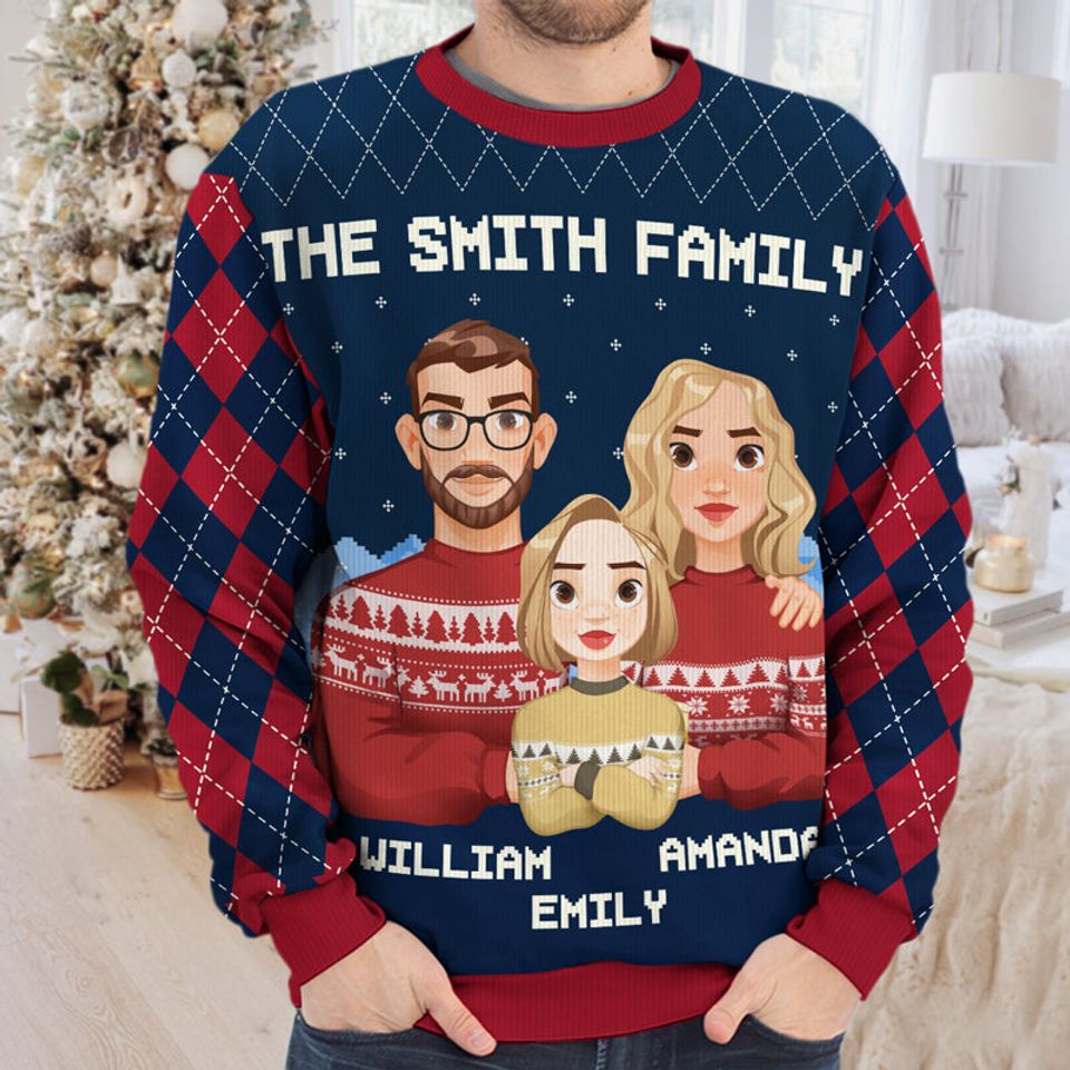 The Best Christmas Gift - Family Personalized Ugly Sweatshirt - Christmas Gift For Family Members - Image 3