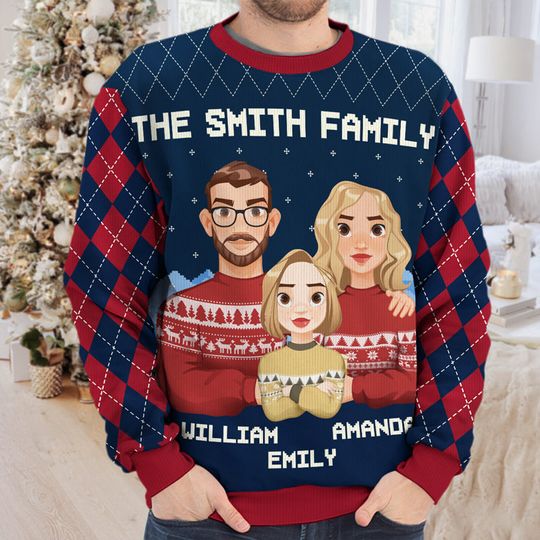 The Best Christmas Gift - Family Personalized Ugly Sweatshirt - Christmas Gift For Family Members - Image 6