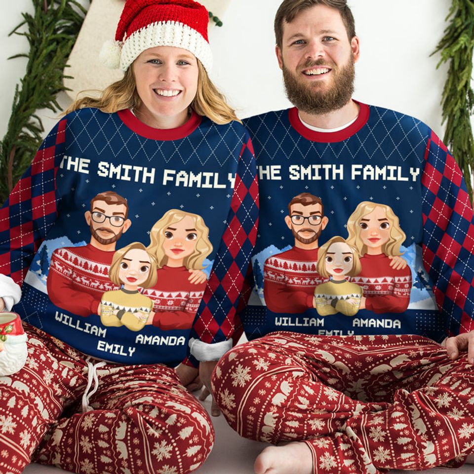 The Best Christmas Gift - Family Personalized Ugly Sweatshirt - Christmas Gift For Family Members - Image 2