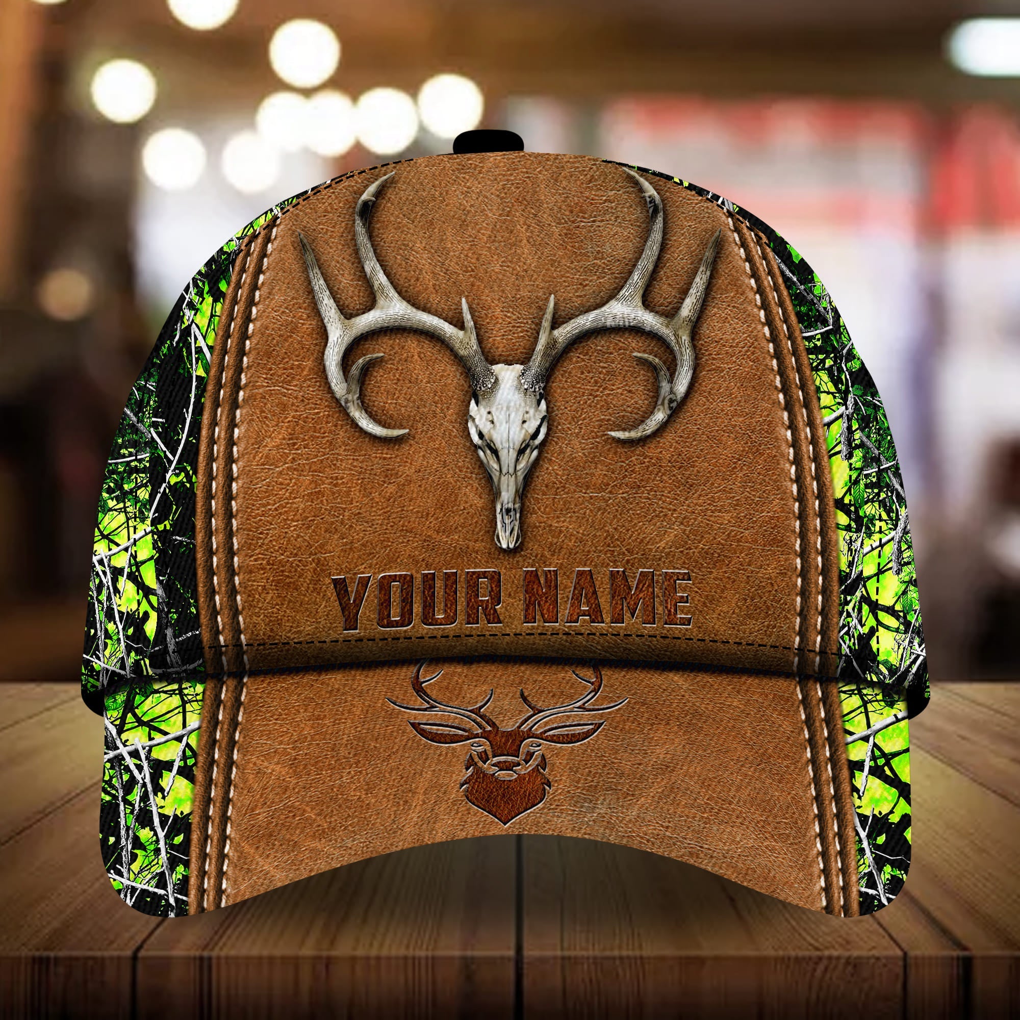 The Best Deer Hunting Cap 3D Leather Camo Personalized Trucker Hats Custom Hats Gifts For Men & Women