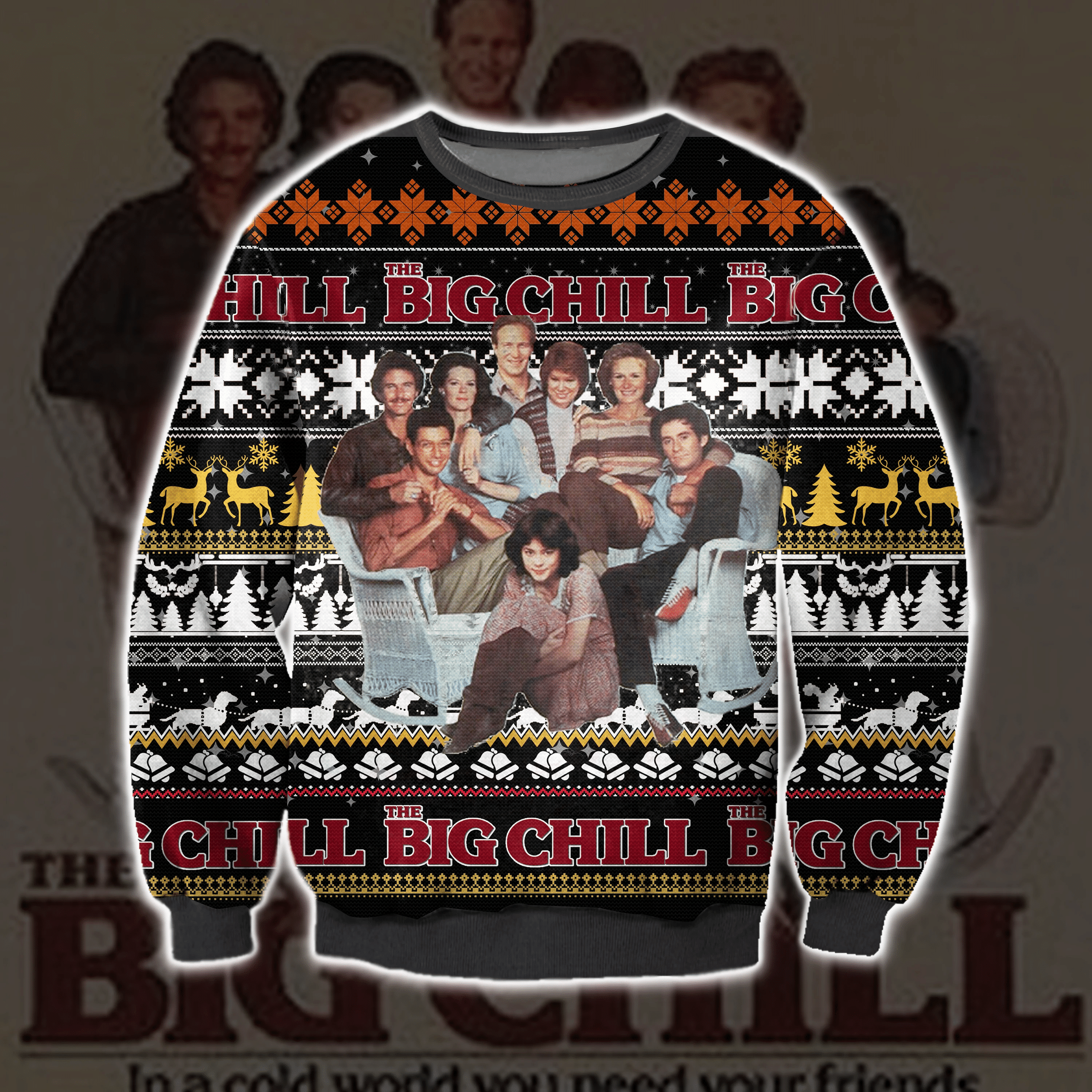 The Big Chill Ugly Christmas Sweater Adult 3D Funny Matching for family