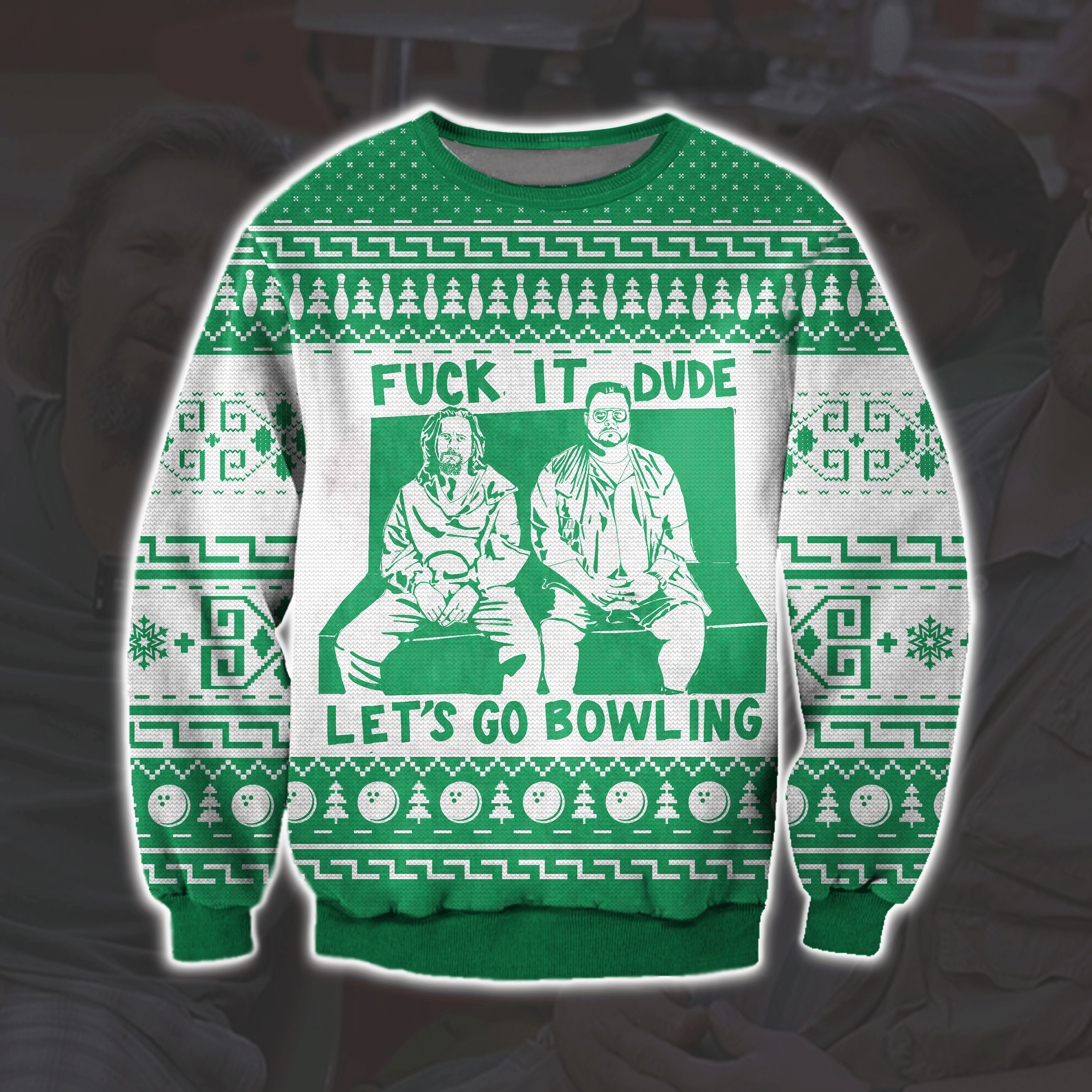 The Big Lebowski 3D Print Ugly Christmas Sweater Adult 3D Funny Matching for family