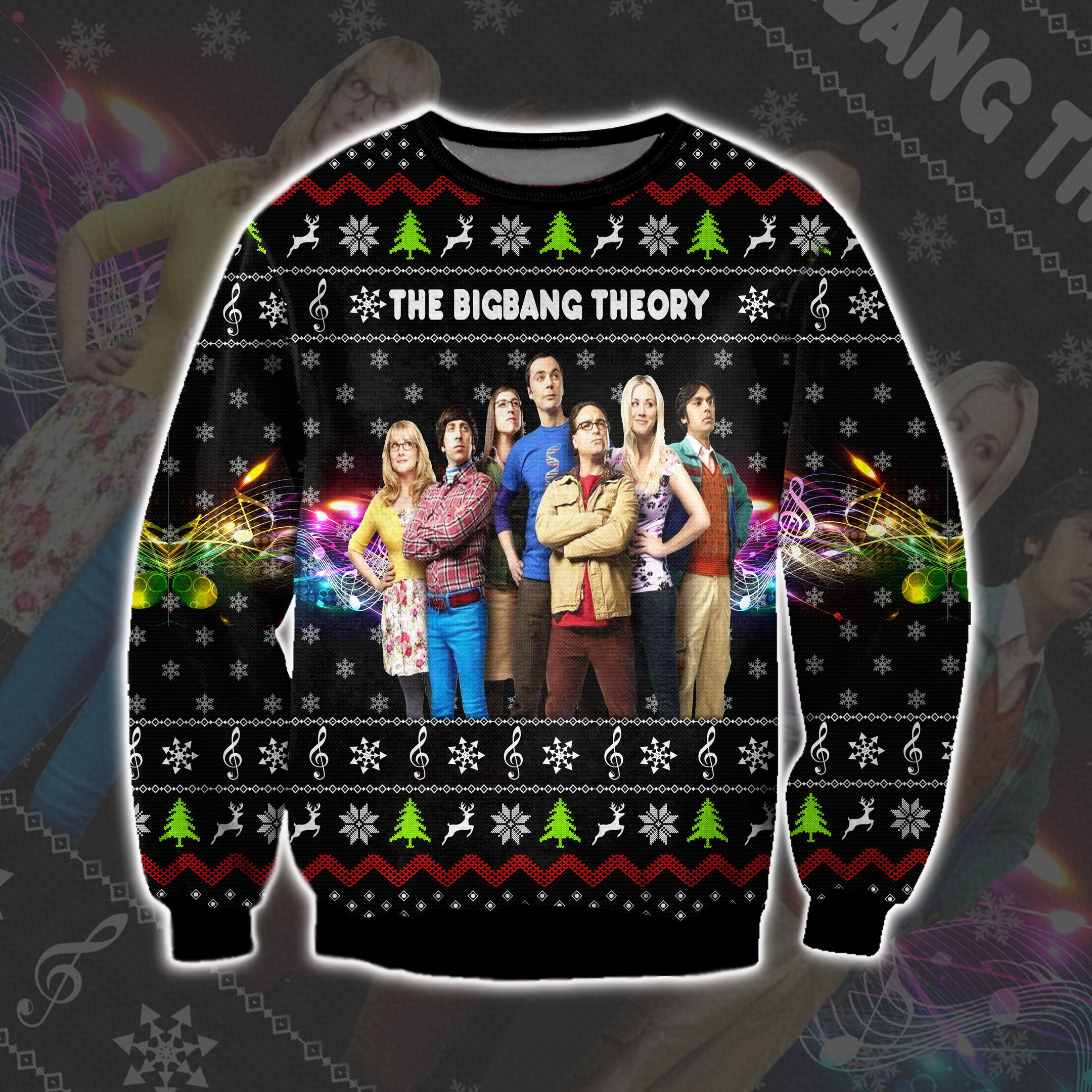 The Bigbang Theory 3D Print Ugly Christmas Sweater Adult 3D Funny Matching for family