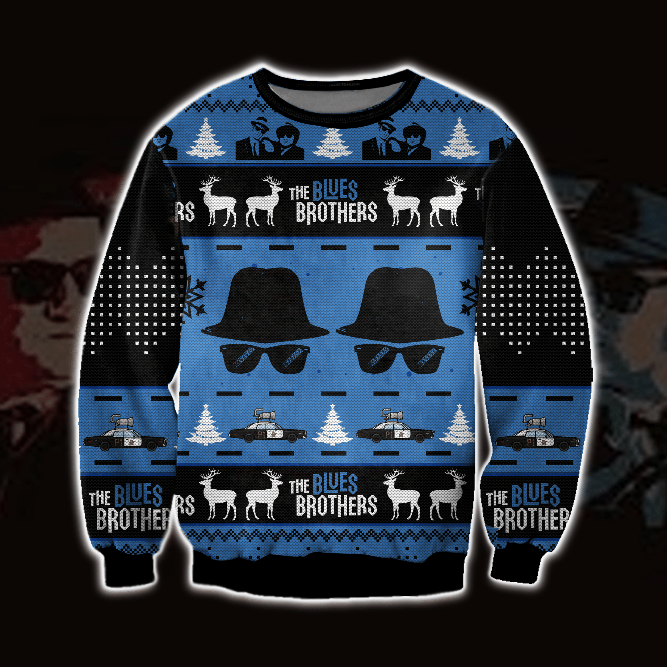 The Blues Brothers 3D Print Ugly Christmas Sweater Adult 3D Funny Matching for family