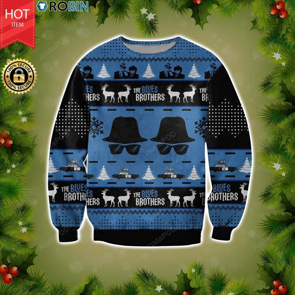The Blues Brothers Ugly Christmas Sweater Adult 3D Funny Matching for family