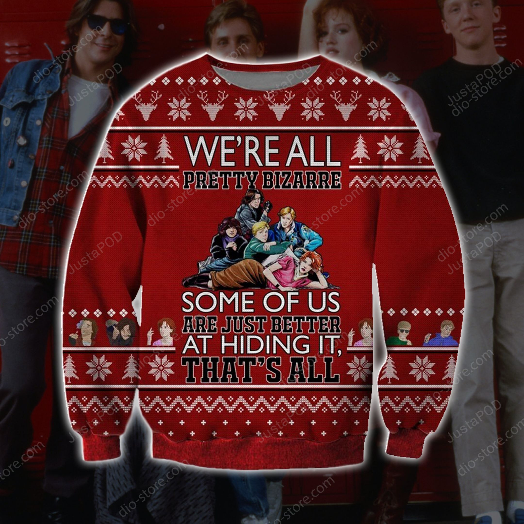 The Breakfast Club Knitting Pattern 3D Print Ugly Christmas Sweater Adult 3D Funny Matching for family