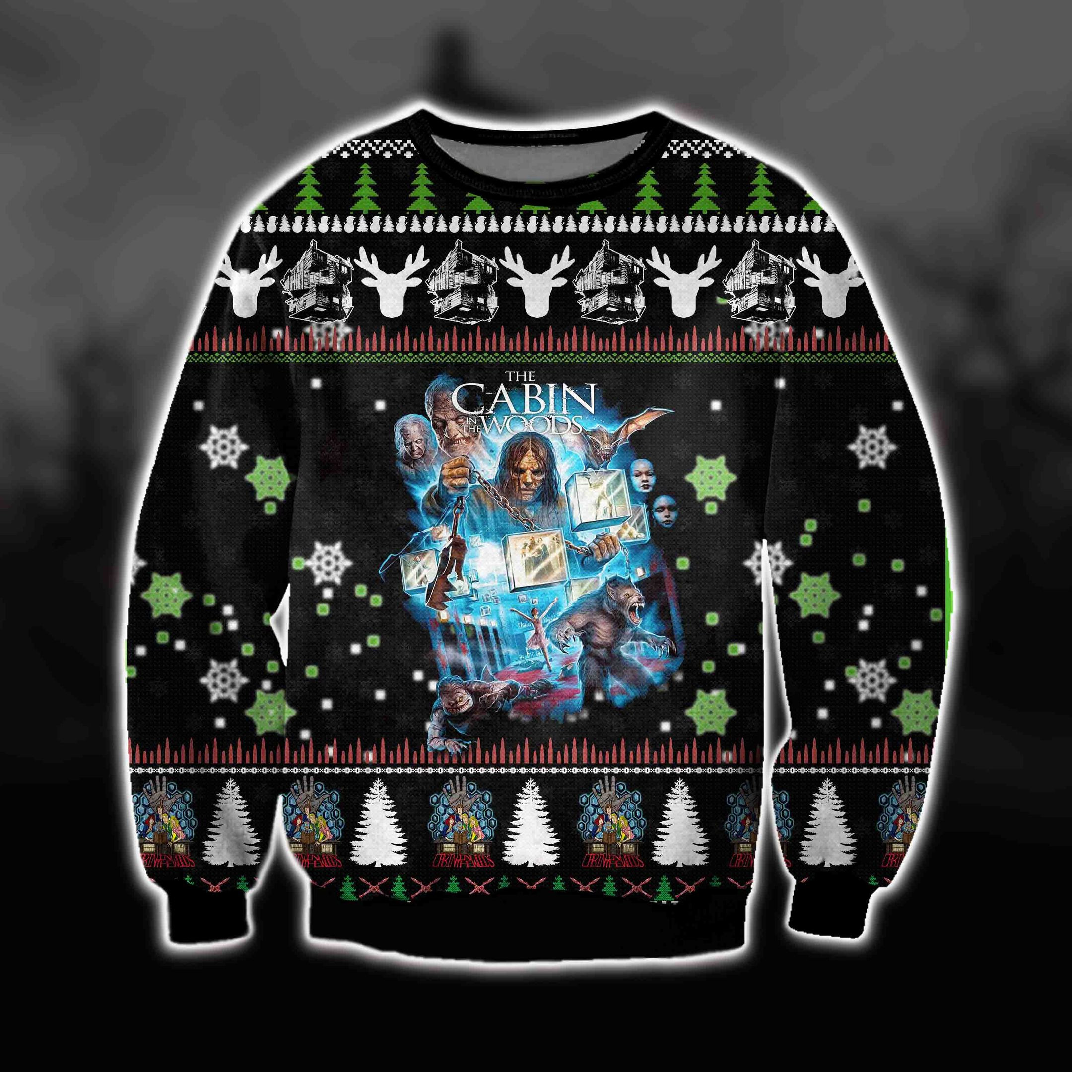 The Cabin In The Wood Film Ugly Christmas Sweater Adult 3D Funny Matching for family