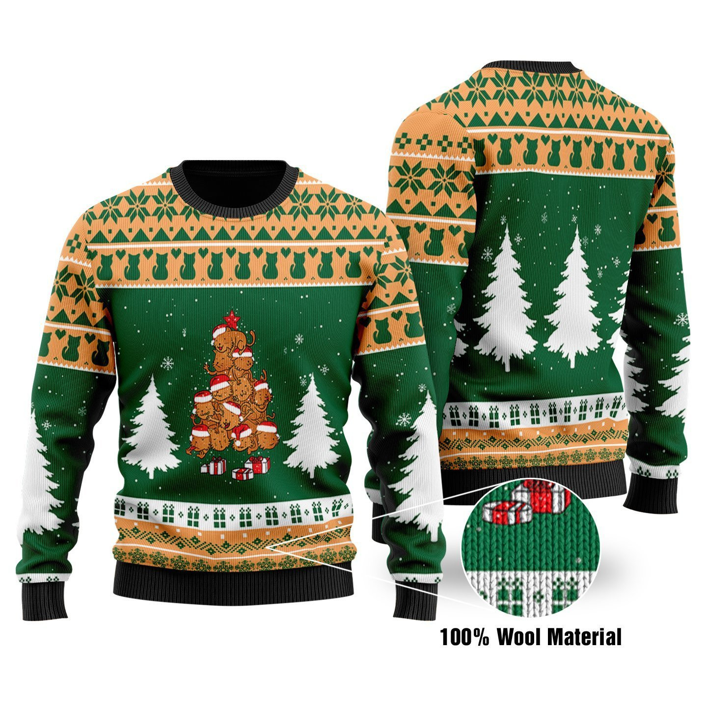 The Christmas Cats Tree Ugly Christmas Sweater Adult 3D Funny Matching for family