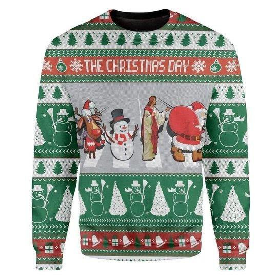 The Christmas Day Ugly Christmas Sweater Adult 3D Funny Matching for family