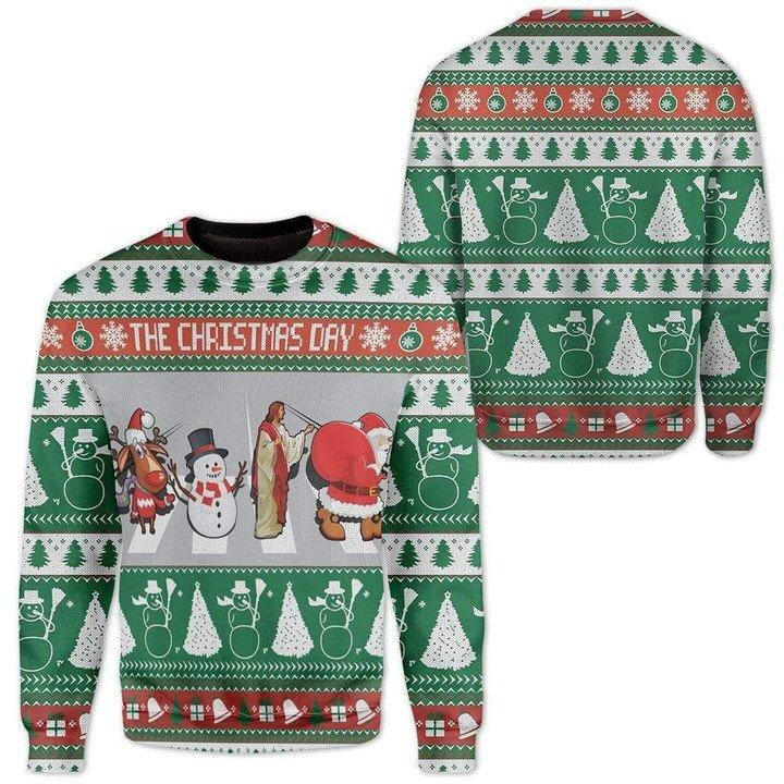 The Christmas Day Ugly Christmas Sweater Adult 3D Funny Matching for family