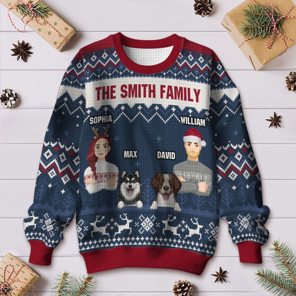 The Christmas Pet Family - Personalized Customized Ugly Sweater - Christmas Gift For Pet Family - Gift For Pet Dog Cat Family - Image 2