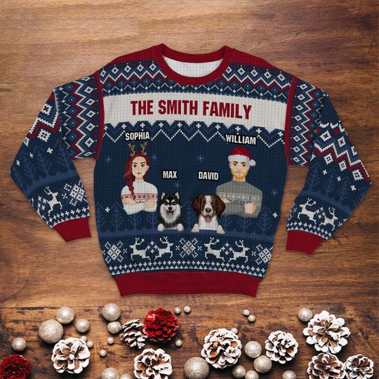 The Christmas Pet Family - Personalized Customized Ugly Sweater - Christmas Gift For Pet Family - Gift For Pet Dog Cat Family - Image 4