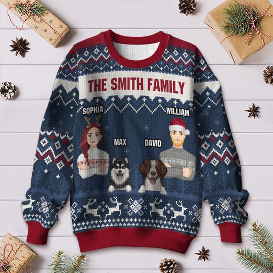 The Christmas Pet Family - Personalized Customized Ugly Sweater - Christmas Gift For Pet Family - Gift For Pet Dog Cat Family - Image 5