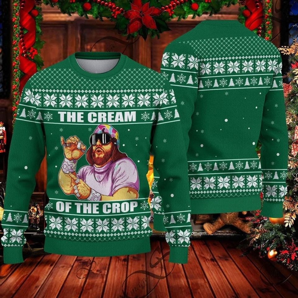 The Cream Of the Crop Macho Man Christmas Ugly Sweater, Macho Man Randy Savage