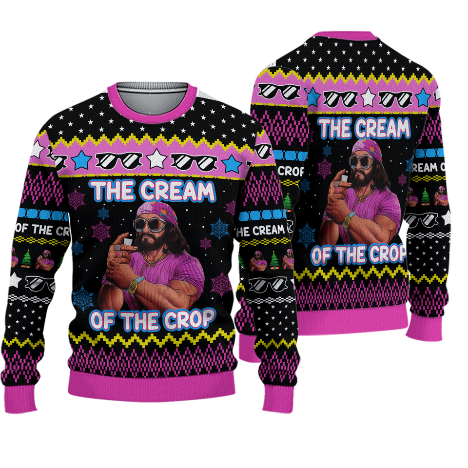 The Cream Of The Crop Macho Man Randy Savage Pro Wrestling Ugly Christmas Sweater