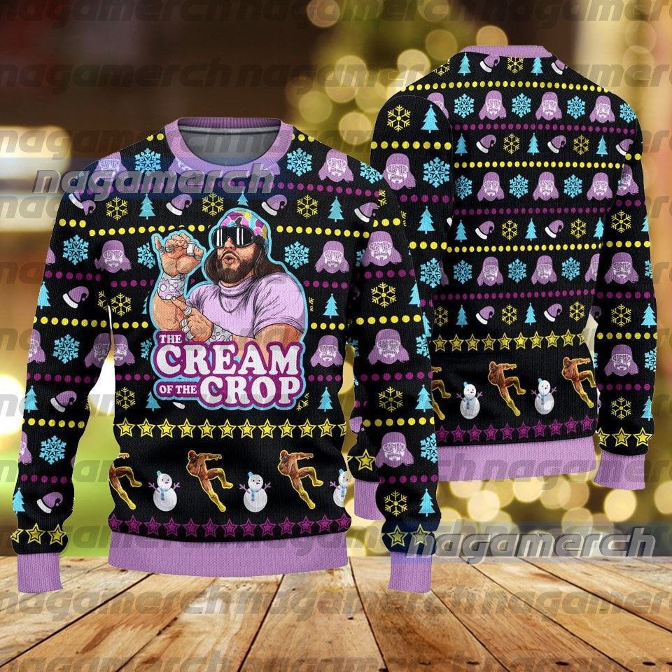 The Cream of the Crop Macho Man Randy Savage Ugly Christmas 3D Sweater