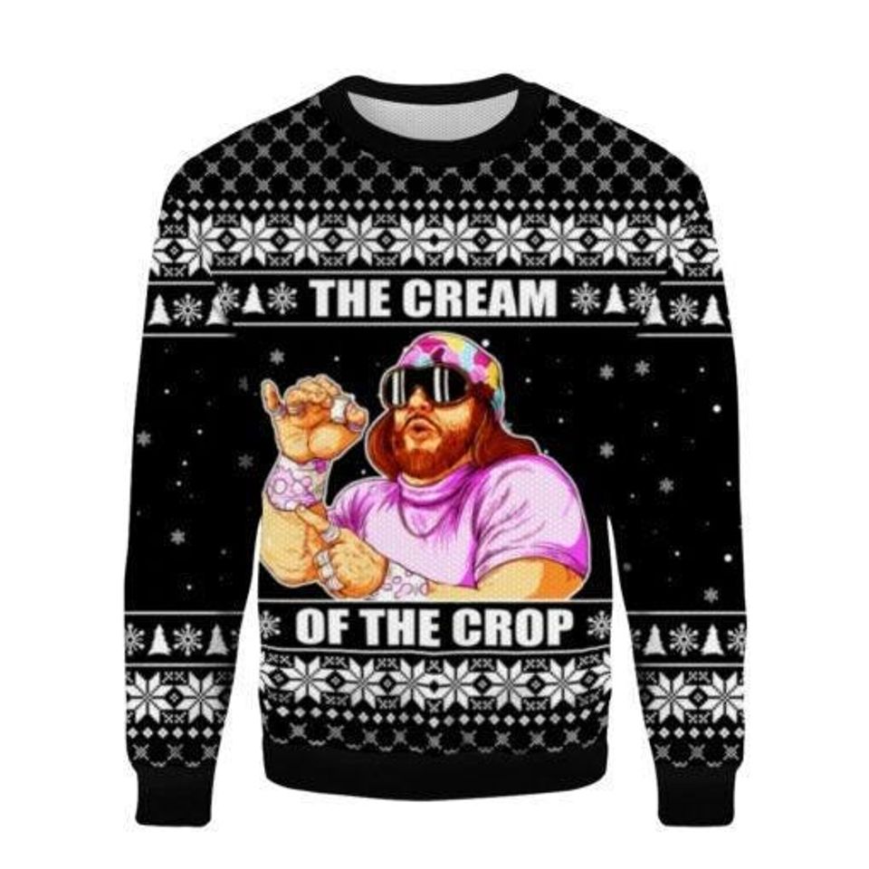 The Cream Of The Crop Ugly Christmas Sweater, Macho Man Randy Savage